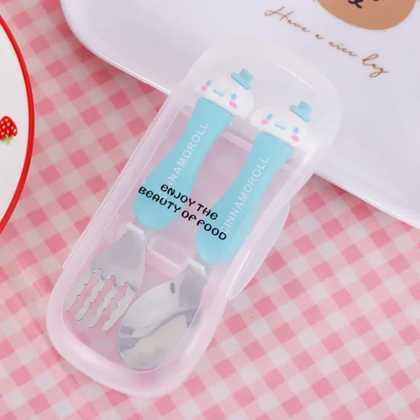 ست قاشق و چنگال استیل با طرح شخصیت‌های Sanrio | Hello Kitty، My Melody