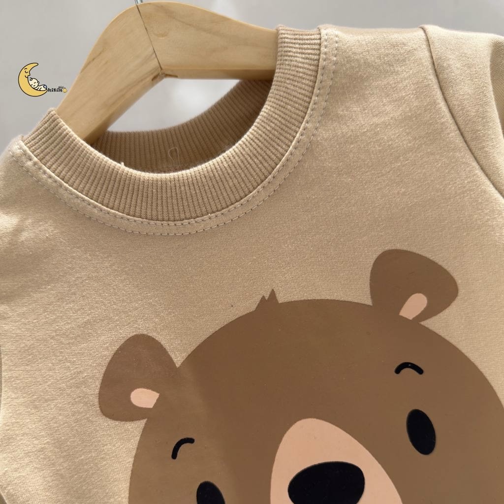 سرهمی نوزادی دورس پنبه طرح خرس رنگ کرمی – فروشگاه پوشاک بچگانه نینیآف