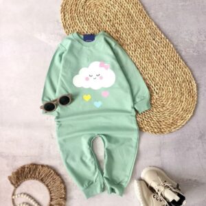 سرهمی نوزادی دورس پنبه طرح ابر مهربون – فروشگاه پوشاک بچگانه نی‌نی‌آف