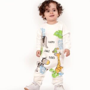 ختر بچه با سرهمی جنگل نخ پنبه‌ای، طرح جنگل و کوالا – مناسب تمام فصل‌ه