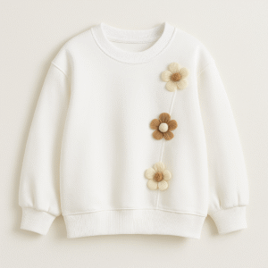 بلوز دورس دخترانه گل برجسته | سه‌بعدی – کیفیت عالی – سه رنگ جذاب