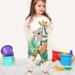 ختر بچه با سرهمی کوالا نخ پنبه‌ای، طرح جنگل و کوالا – مناسب تمام فصل‌ه