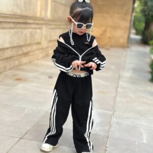 ست سه‌تیکه دخترانه سوییشرت، شلوار و تاپ ۲ تا ۷ سال