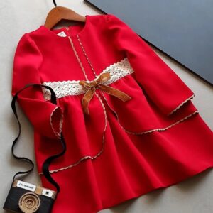 پیراهن دلبر یلدایی سلین کرپ مازراتی ۲ تا ۸ سال