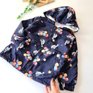 سویشرت بارانی فضانورد بادکنکی سورمه‌ای مناسب ۲ تا ۷ سال